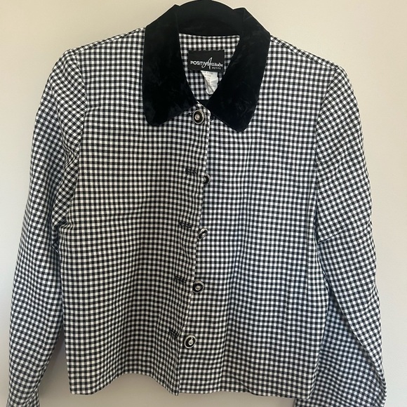 Positive Attitude Black & White Houndstooth Blazer – Size 6 Petite - Picture 1 of 4